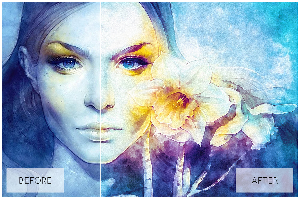 Lovely Watercolor Effect Actions PS, an Action Add-On by ShutterPro (Photo 23 of 71)