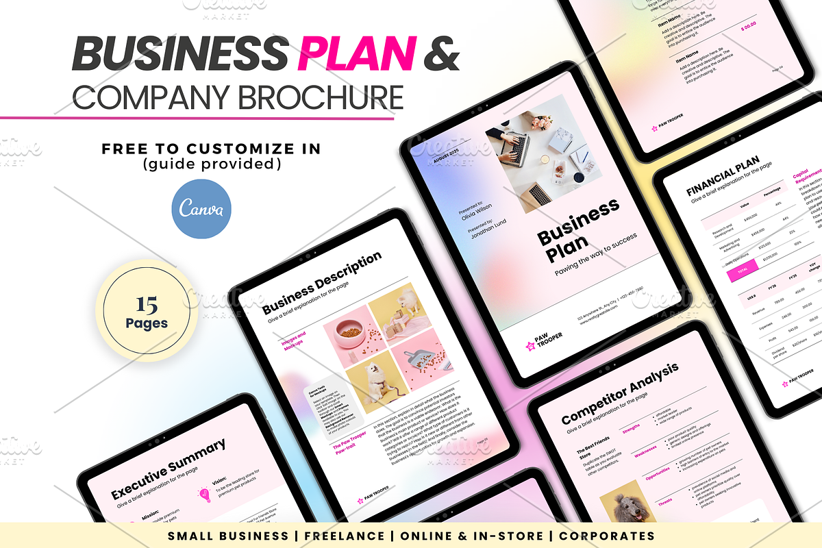 Editable Online Business Plan, a Print Template by PlannersByBee (Photo 1 of 3)