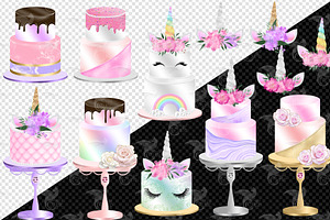 Unicorn Cakes Clipart