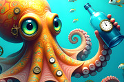 Time to Clean Up the Ocean, an Animal Illustration by Sharon Schwalbe (Thumbnail 2 of 2)