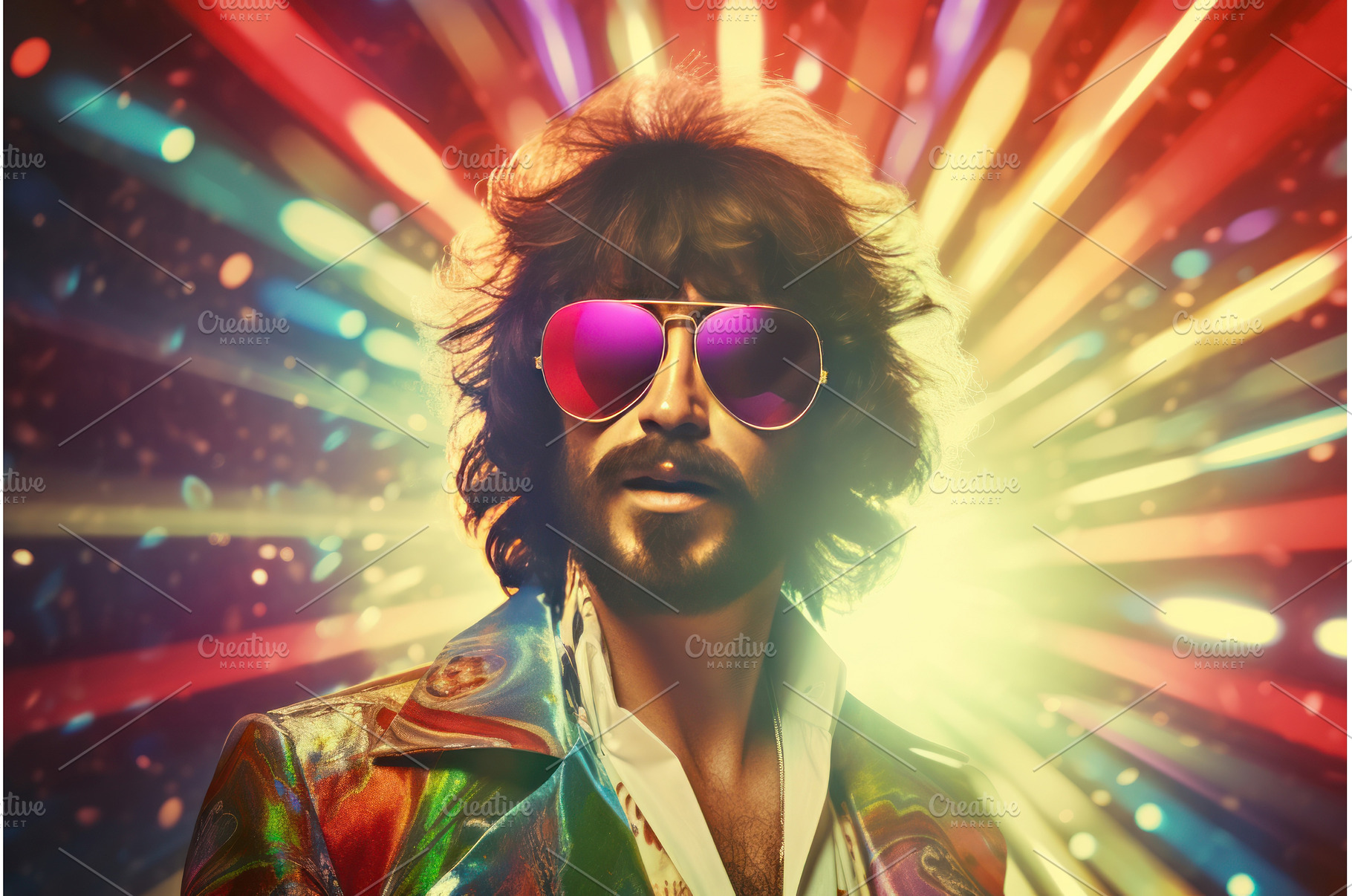 Flamboyant Man retro disco. Generate, an Arts & Entertainment Photo by Ylivdesign