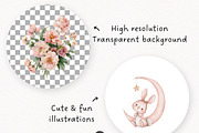 Pink Woodland Clipart Bundle, an Animal Illustration by PaintPixelCo (Thumbnail 12 of 18)