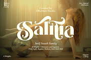 Salitia - 6 Font and Swash, a Serif Font by Dharmas Foundry (Thumbnail 1 of 16)