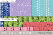 Dashes & Dots 12x12 Doodle Overlays, an Illustration by Colors on Paper (Thumbnail 1 of 2)