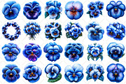 Watercolor Pansy Flowers Clipart, an Illustration by Black Bird Studio (Thumbnail 2 of 5)