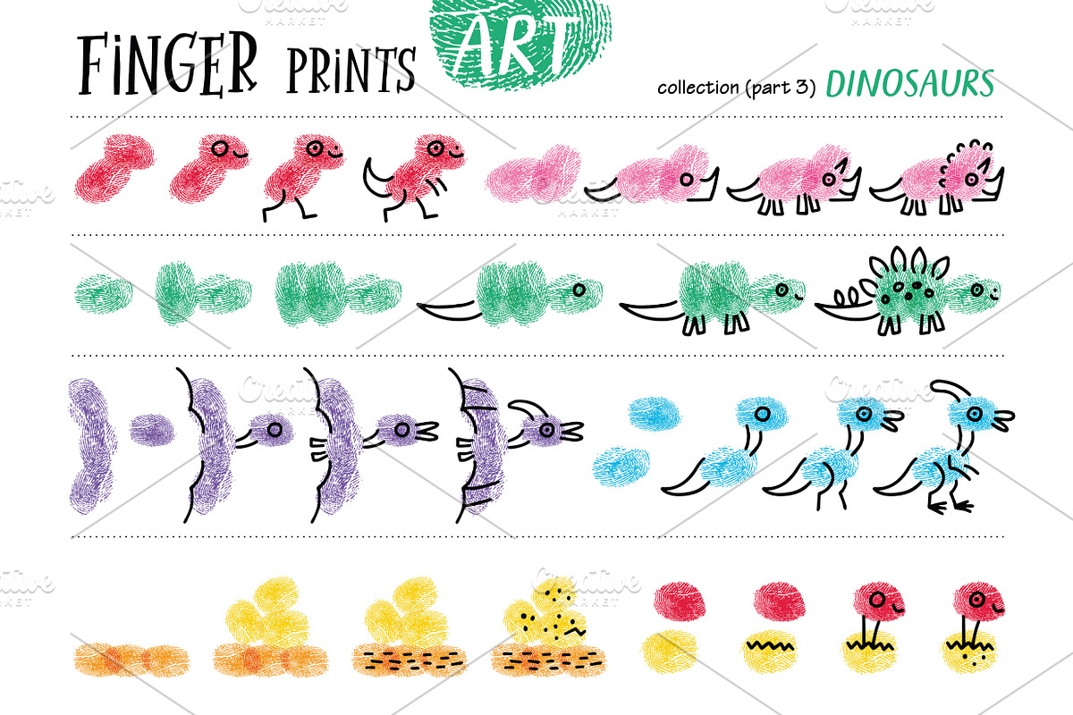 Finger prints ART (part 3), an Animal Illustration by Alena Razumova (Photo 4 of 12)