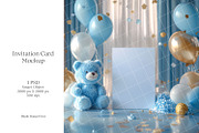 Boy baby shower invitation mockup PS, an Advertising Mockup by Blush Roses Print (Thumbnail 1 of 7)
