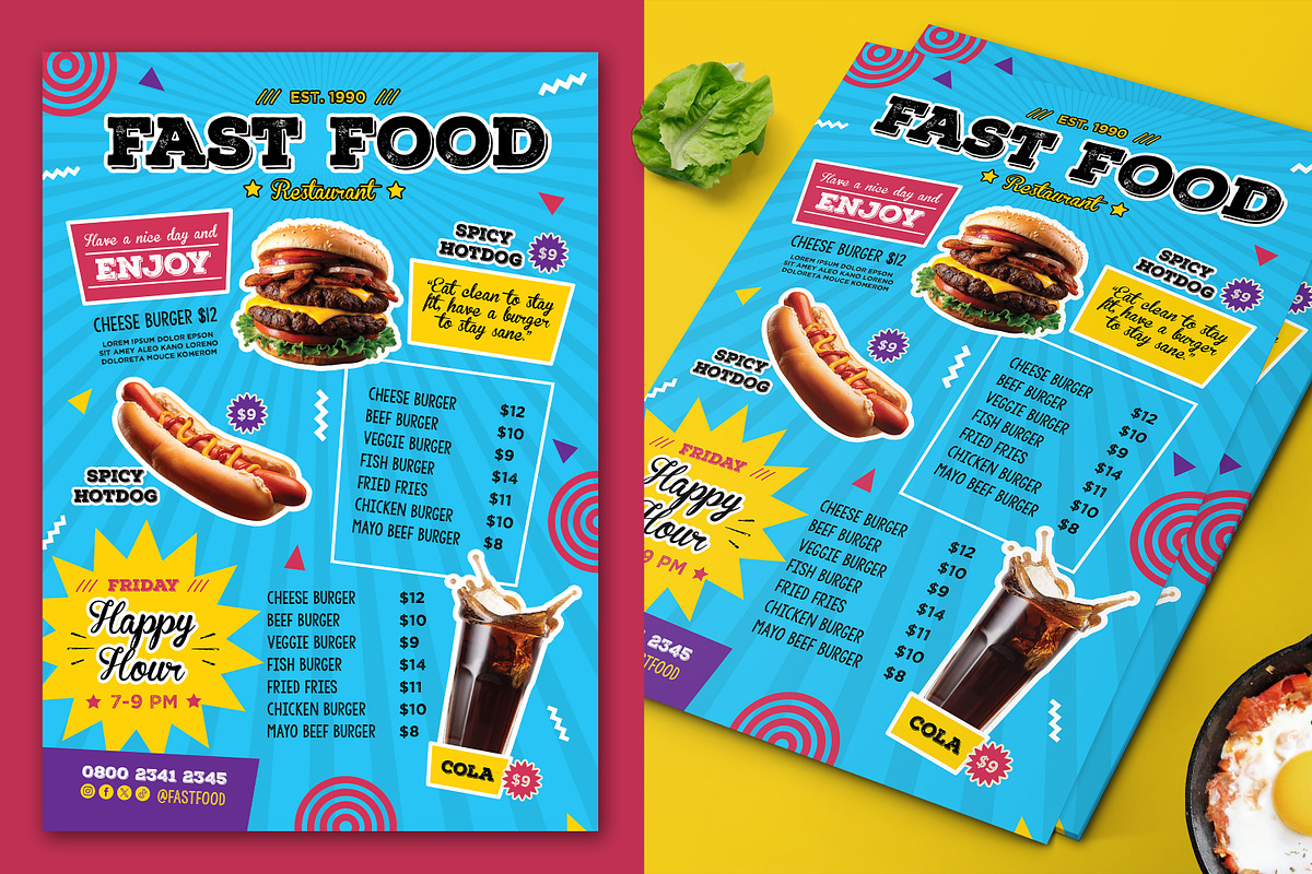 Fast Food Menu Flyer, a Flyer Template by Aarley Kaiven (Photo 1 of 2)