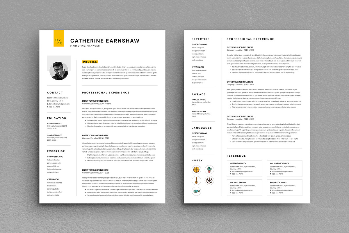Marketing Manager Resume Template, a Resume Template by PixelStudio (Photo 2 of 9)