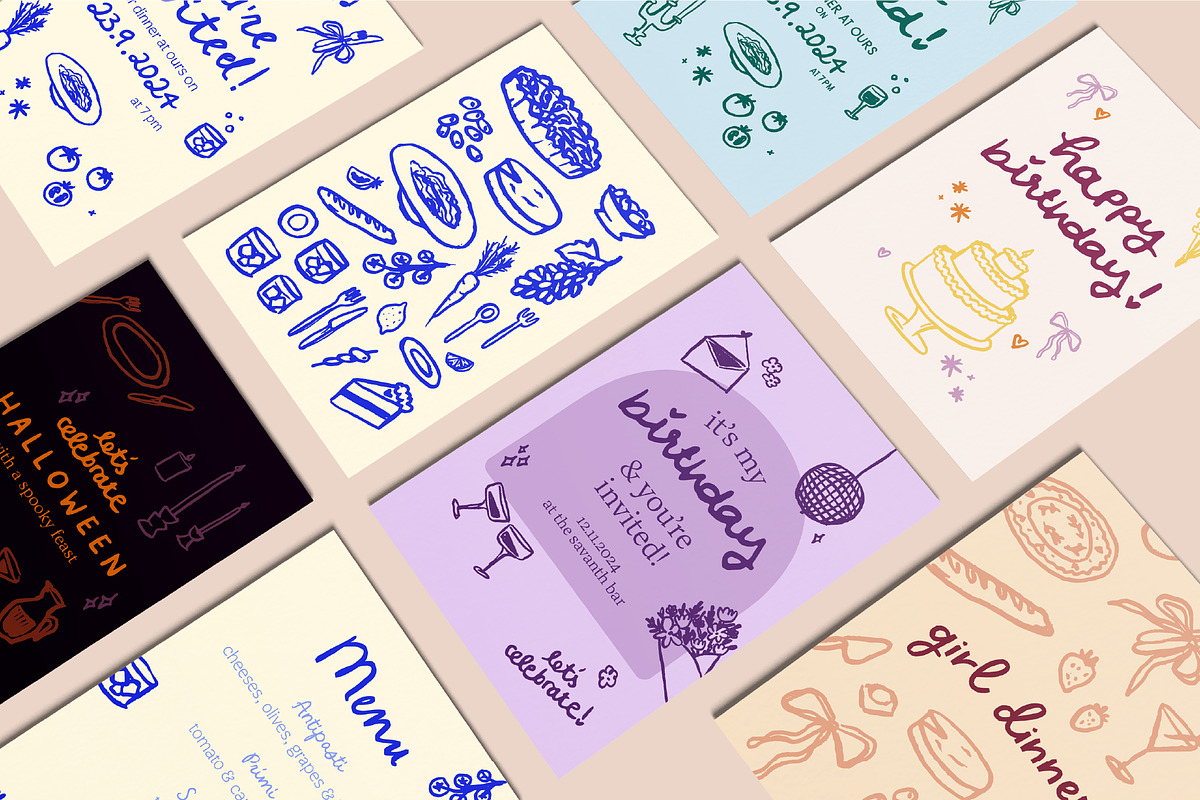 Dinner Party Illustrations, a Food Illustration by sophinka design (Photo 14 of 16)