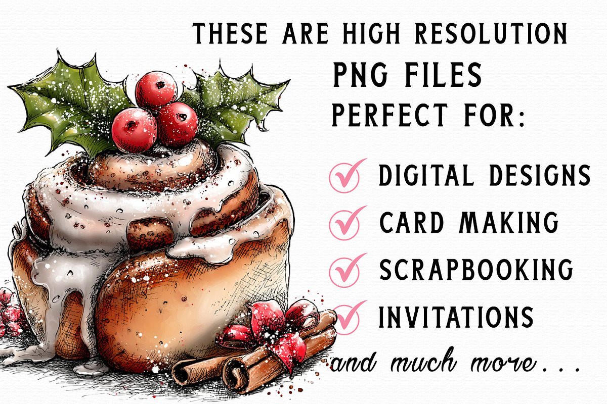 Whimsical Holiday Baking Clipart Bun, an Illustration by Libby Wishes (Photo 3 of 7)