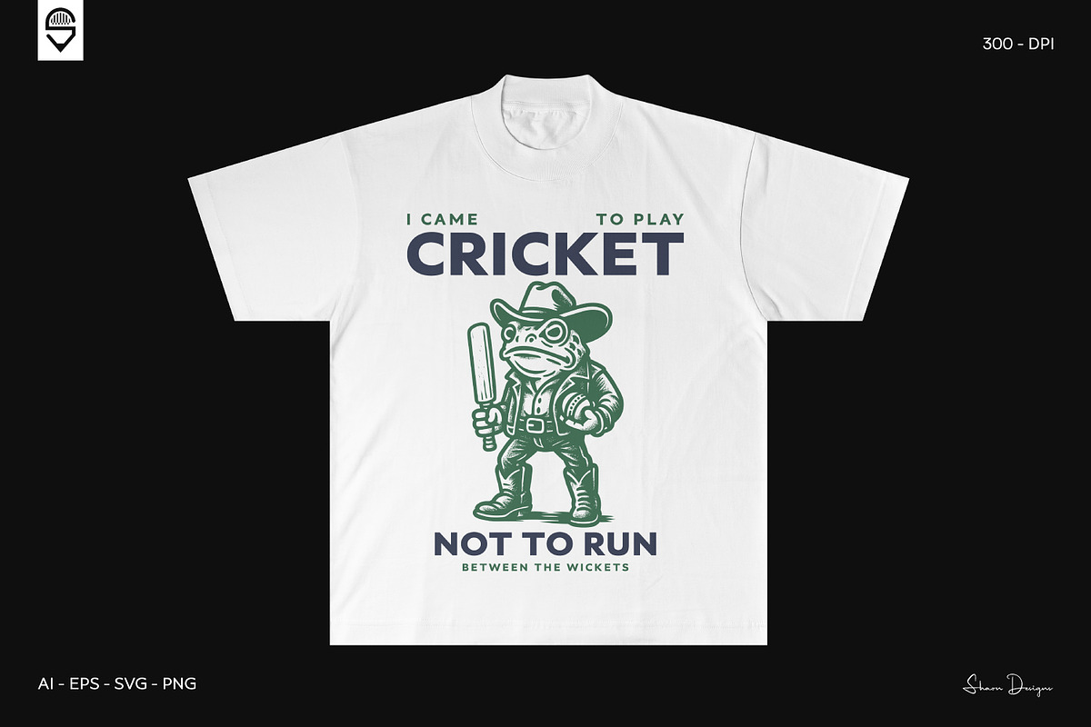 Funny Cowboy Frog Playing Cricket, a Sport Illustration by shaondesigns (Photo 3 of 6)