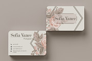 Floral Business Cards, a Business Card Template by FakhiiDesigns (Thumbnail 2 of 3)