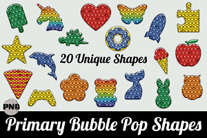 Primary Color Bubble Pop Shapes