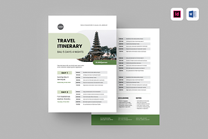 Travel Itinerary | MS Word & Indd, a Flyer Template by Leaflove