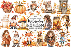 Fall Autumn Sublimation Clipart, an Illustration by OK Design