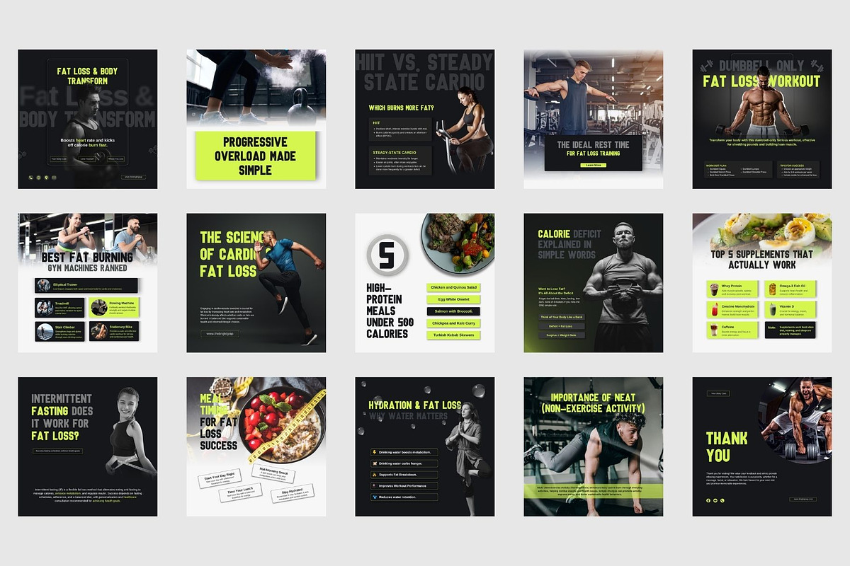 Canva Gym & Fitness Instagram Post, a Social Media Template by TheBrightGrap (Photo 17 of 17)