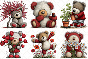 Whimsical Spring Teddy Bear Clipart, an Illustration by Black Bird Studio (Thumbnail 4 of 5)