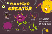 Monster Creator - AI/EPS/PNG, a Graphic by Mallinka (Thumbnail 1 of 11)