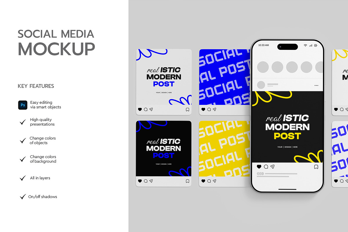 Realistic Social Media Post Mockup, a Product Mockup by graphypix (Photo 2 of 4)