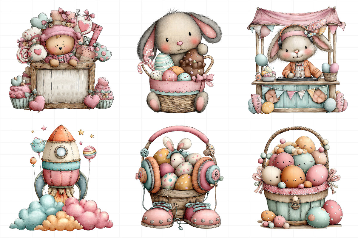 Funny Easter Basket Clipart, an Illustration by Daily.Designs (Photo 7 of 8)