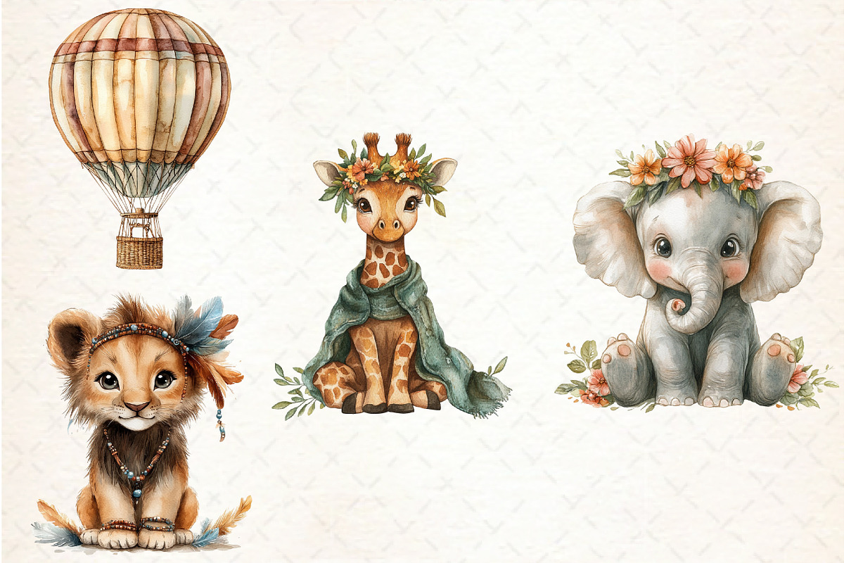 Funny African Animals Clipart Set, an Illustration by Libby Wishes (Photo 6 of 6)