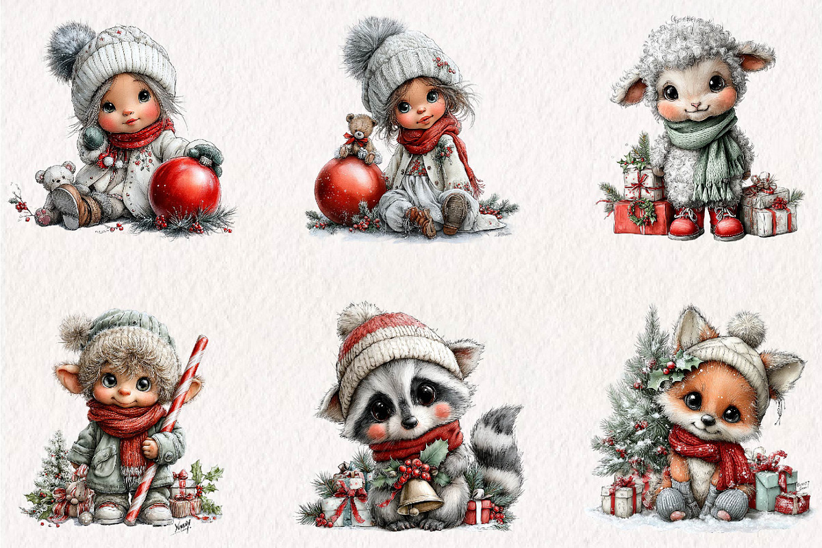 Whimsical Christmas Characters, a Seasonal Illustration by CreationArt (Photo 4 of 7)