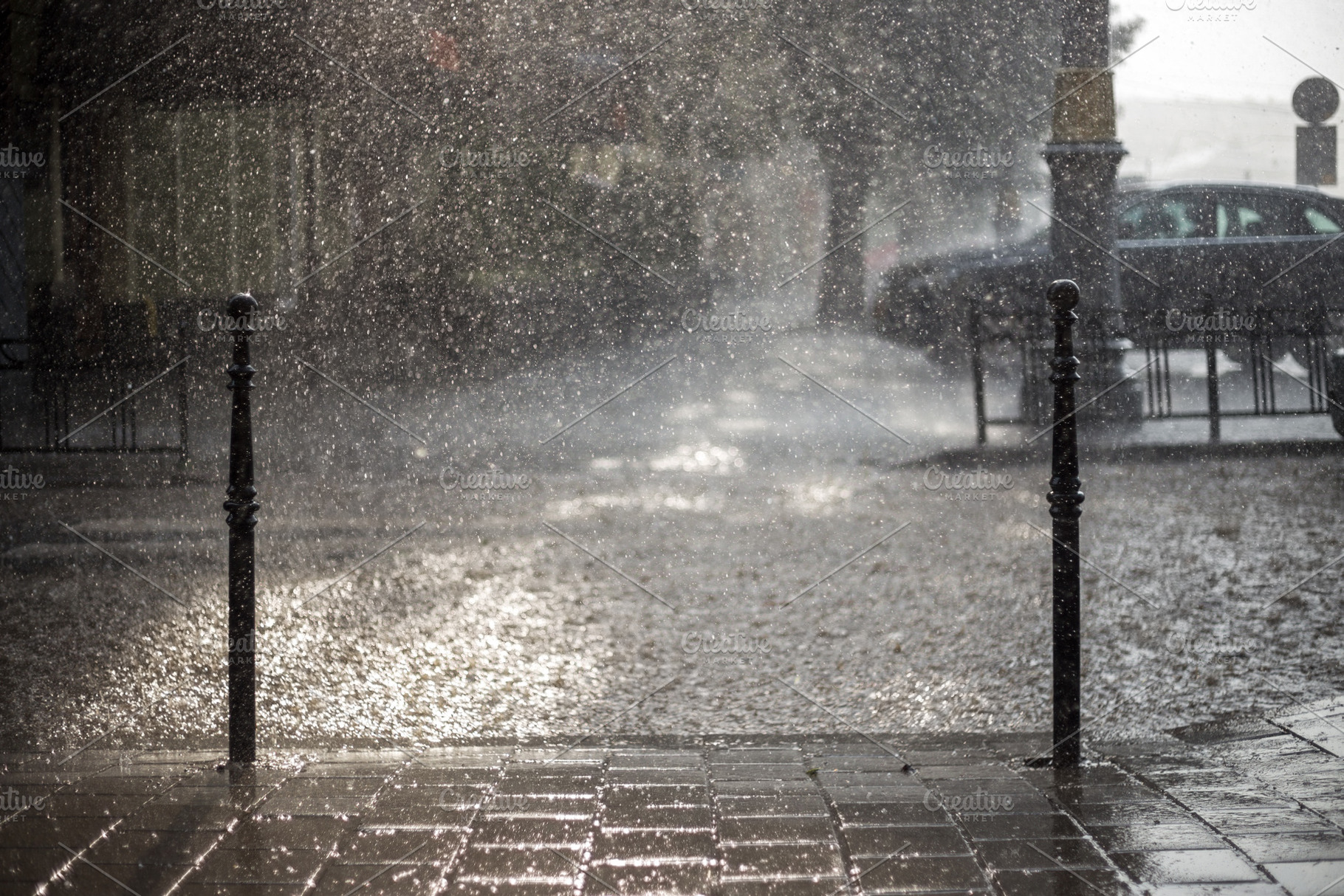 Rain in the city stock photo containing rain and city, a Sports & Recreation Photo by Gladkov photography