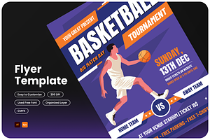 Basketball Sport Tournament Flyer, a Flyer Template by Annora Studio