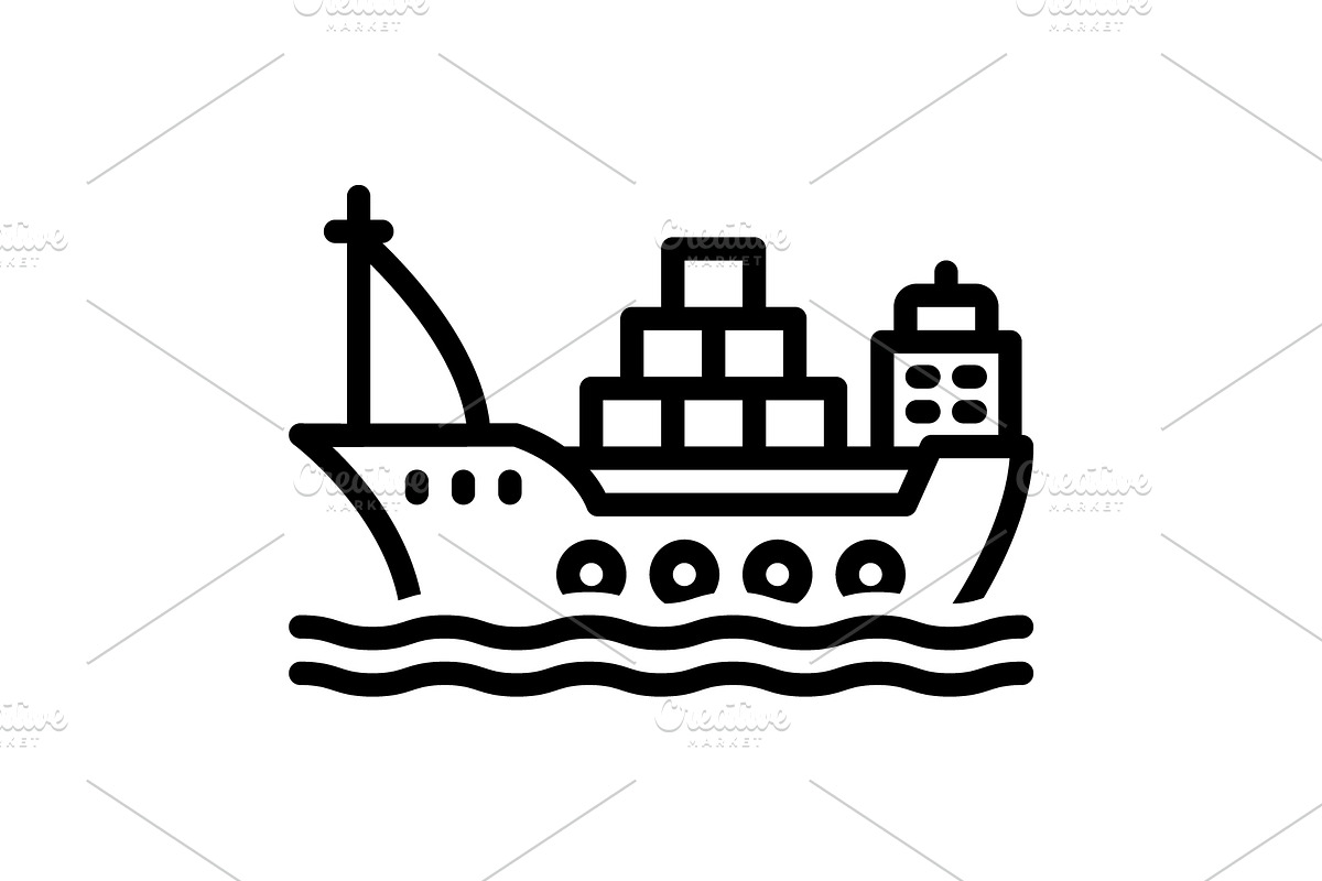 Vessels ship black icon, an Outline Icon by Creative priyanka