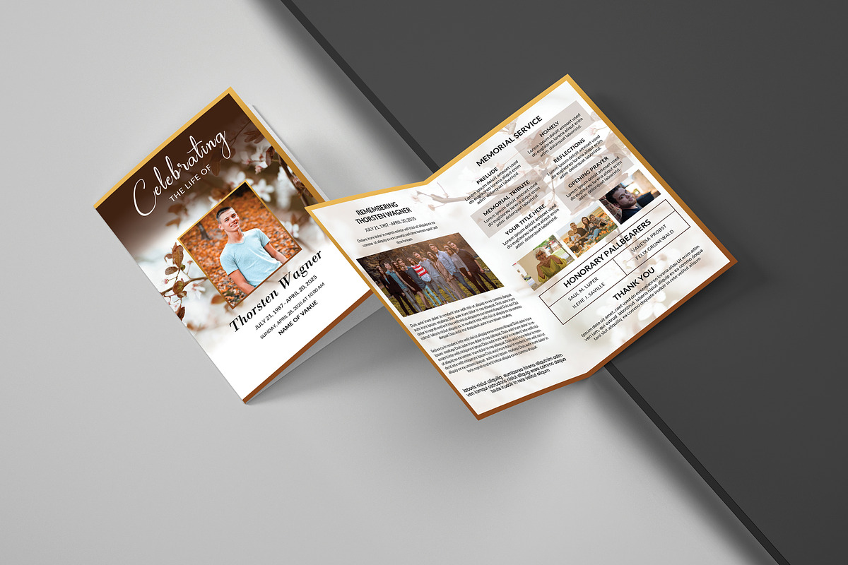 Funeral Program And Prayer Card, a Brochure Template by crazyOWL (Photo 5 of 8)