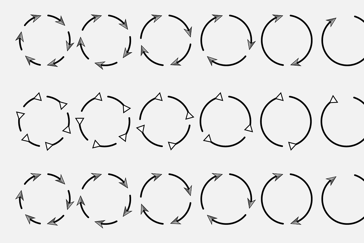 Set of Round Directional Arrows, an Outline Icon by hkmonir (Photo 3 of 3)