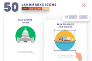 50 Landmarks Icons, an Outline Icon by Dighital (Thumbnail 7 of 10)