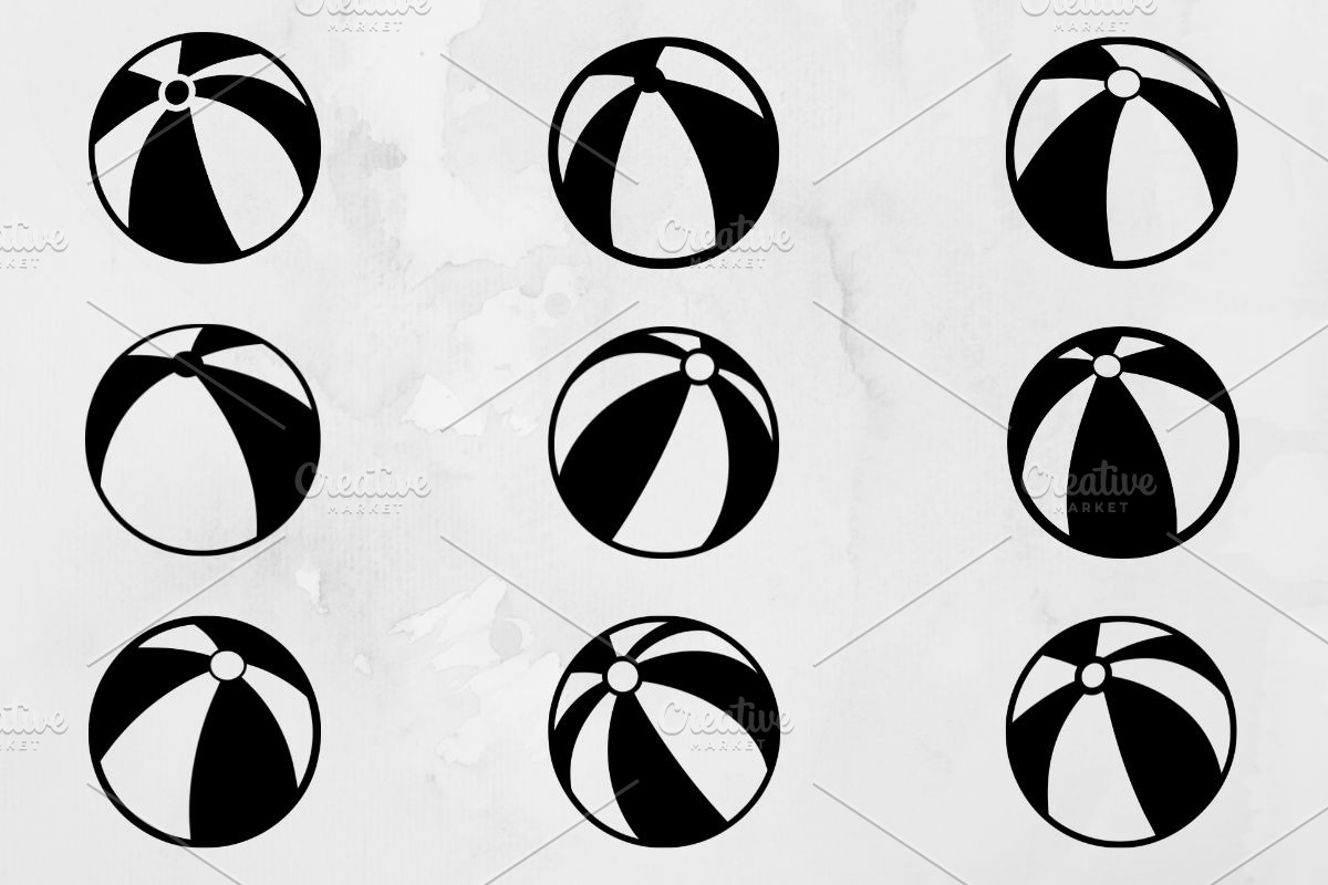Beach Ball Silhouette SVG, a Sport Illustration by newminddesign (Photo 1 of 3)