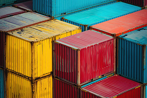 Sea port full of business logistic import and export logistics c, an Industrial Photo by AlyaAnd