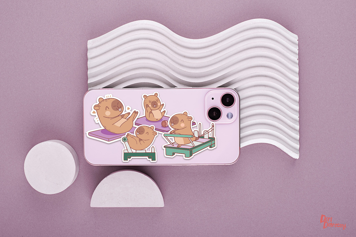Capybara Pilates Princess Stickers, a Graphic by Dori Debreceni draws (Photo 8 of 8)