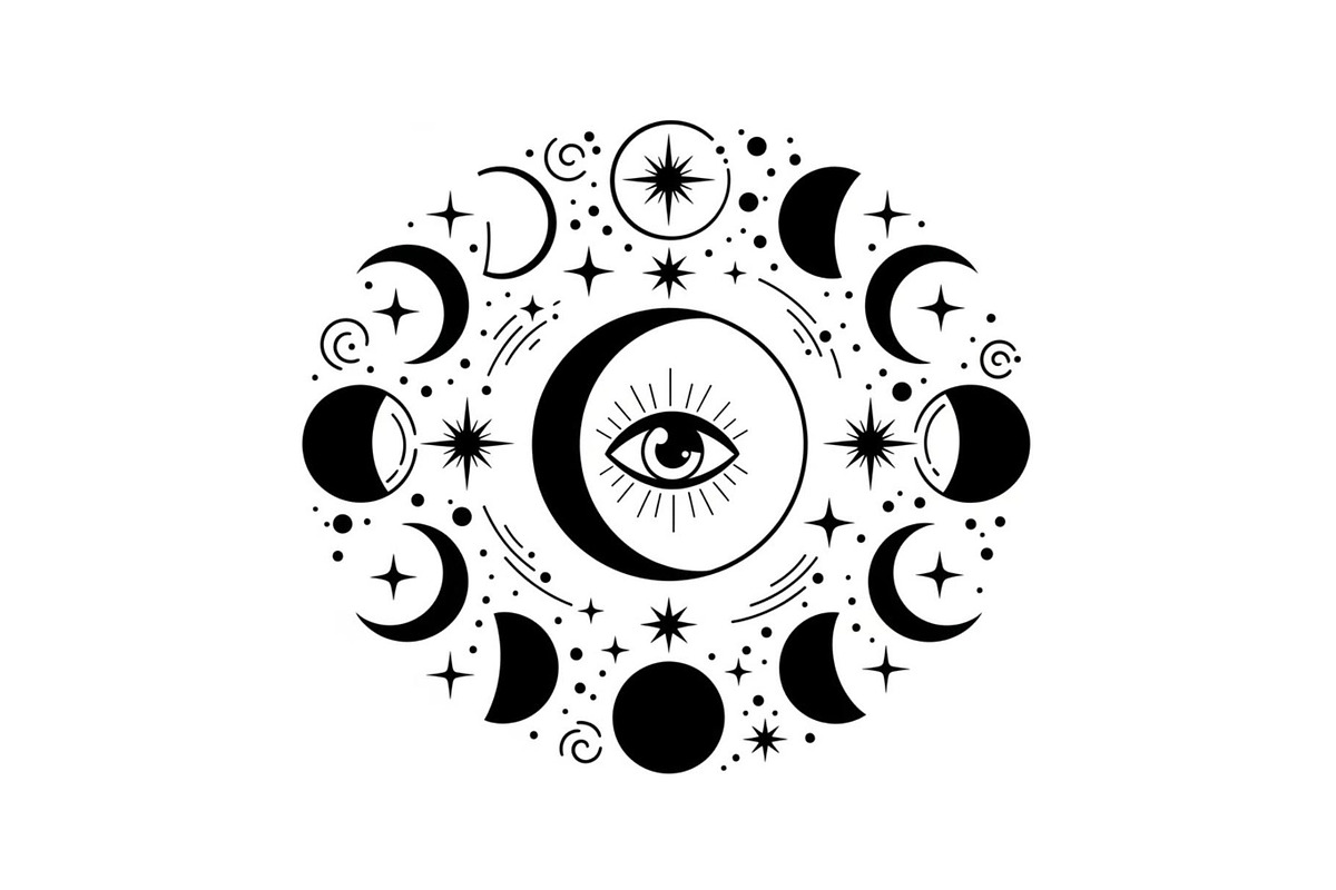 Moon Phases Silhouette Clipart, a Graphic by hafijul (Photo 4 of 13)