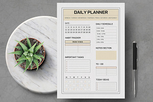 Daily Planner for Productivity, a Flyer Template by MightyDesign
