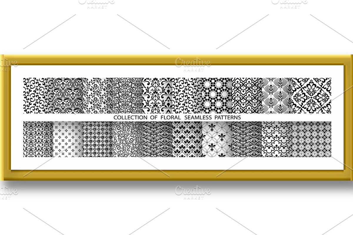 Geometric floral set of patterns., a Pattern Graphic by RODINA (Photo 2 of 3)