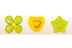 Bright 3d jelly shape set, a Food Illustration by art PVP - market