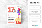 Editable 17th Birthday Invitation, an Invitation Template by Snapybiz (Thumbnail 2 of 10)