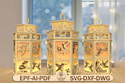 3D Hummingbird Lantern Laser Cut, a Pattern Graphic by Lasercutiny (Thumbnail 1 of 2)