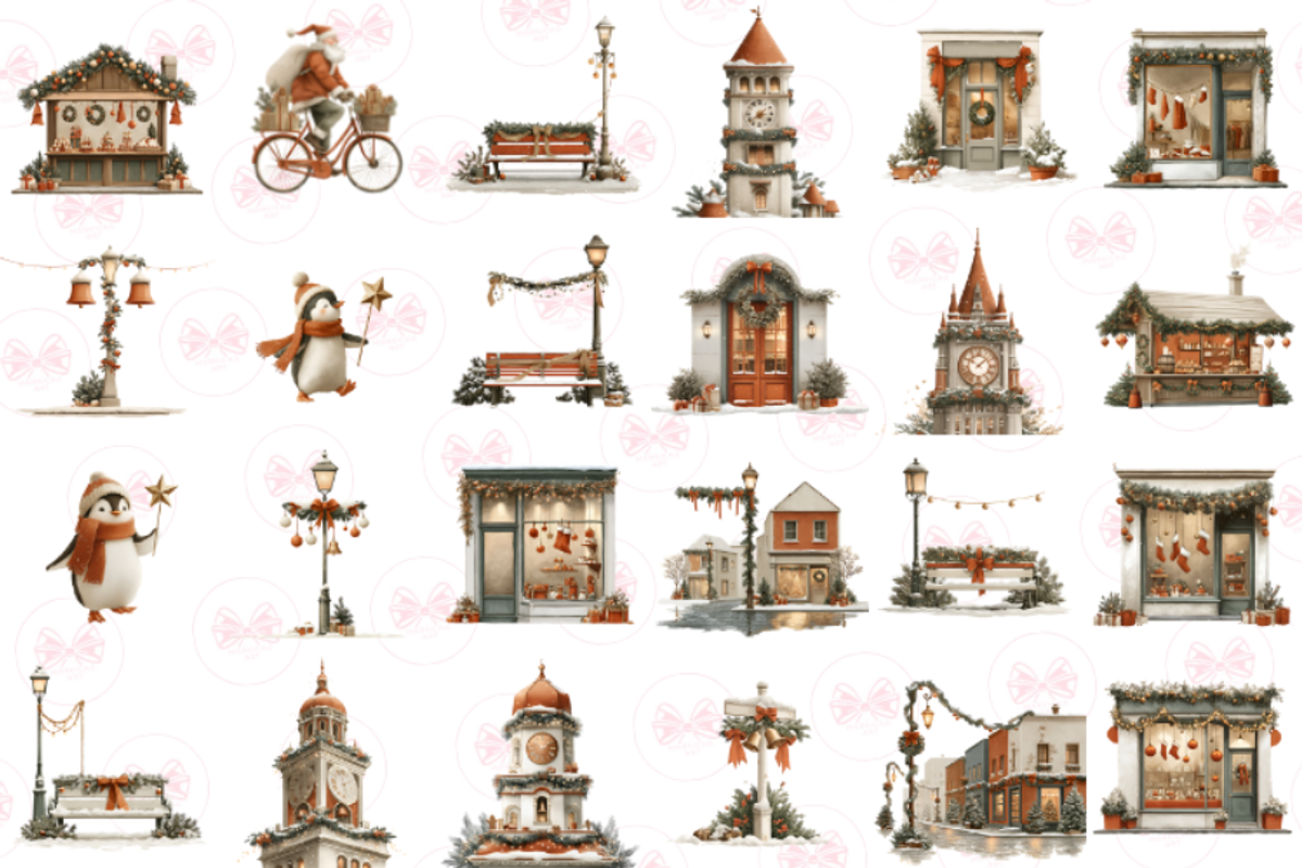 Christmas Village Clipart, a Graphic by Markicha Art (Photo 4 of 5)