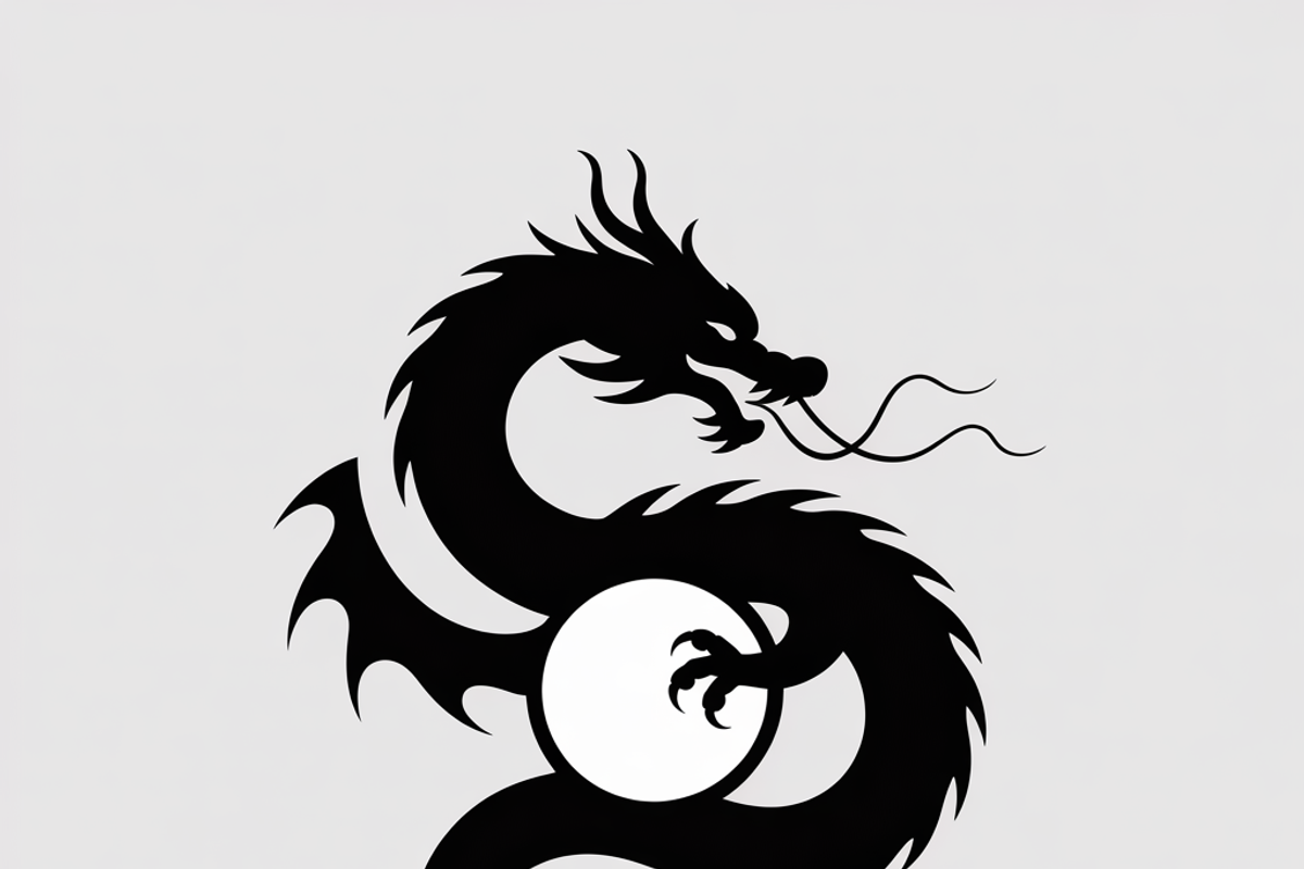 A bold dragon silhouette logo, an Illustration by Amazin_art (Photo 9 of 16)