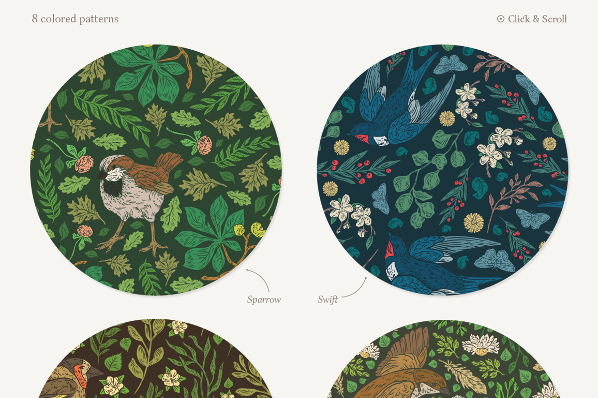Small Urban Birds patterns, a Pattern Graphic by Piñata (Photo 3 of 13)