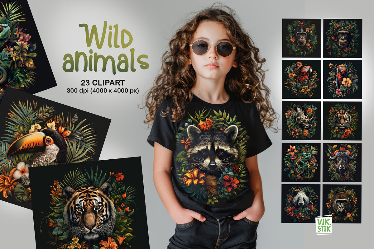 Wild Jungle Animal Clipart, an Animal Illustration by vik.stock (Photo 1 of 7)