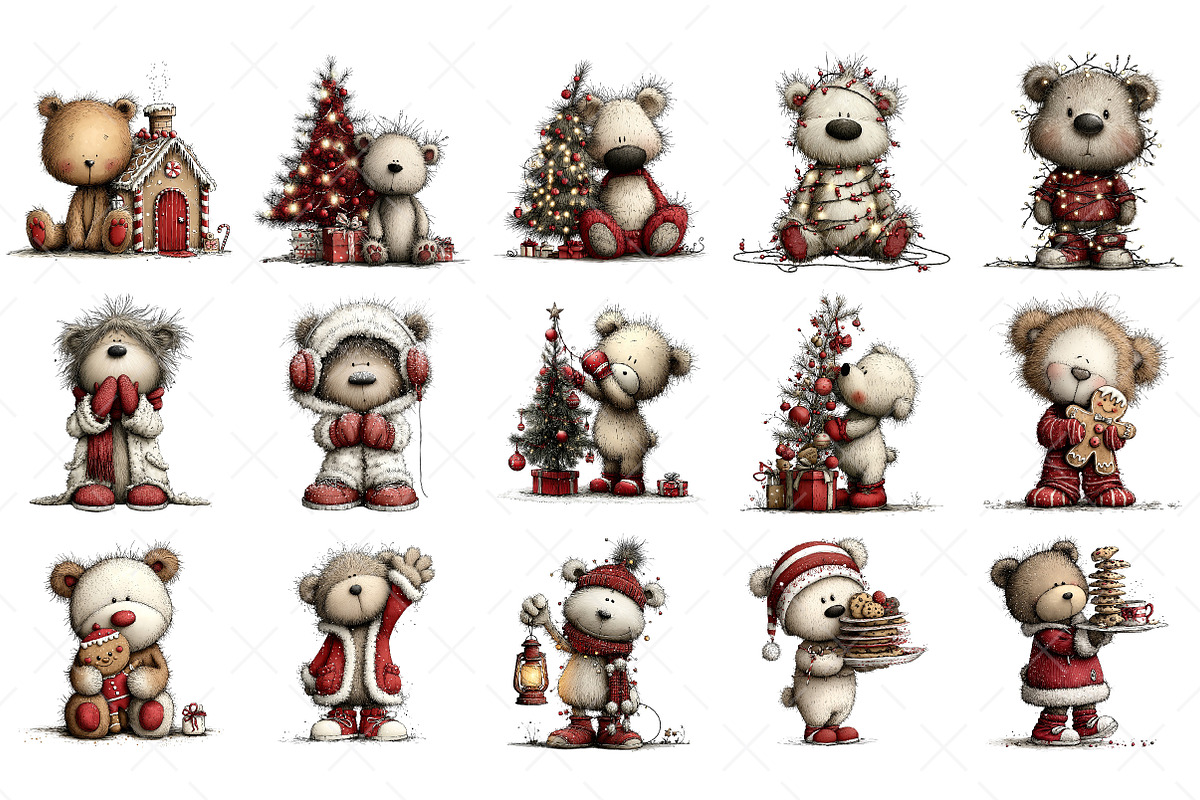 Cute Bear Christmas Sublimation, an Illustration by Craft Nest (Photo 5 of 9)