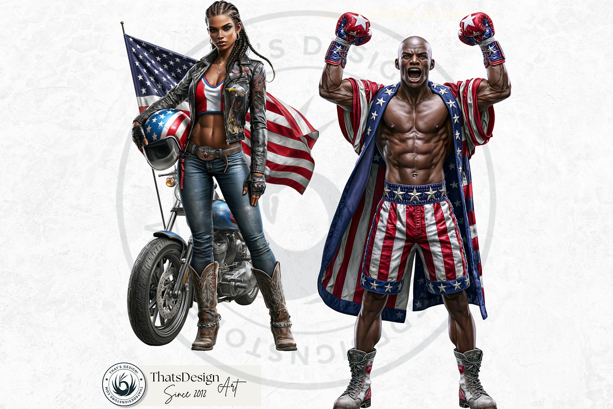 4th of july Patriotic Characters V2, a Person Illustration by ThatsDesignArt (Photo 6 of 10)