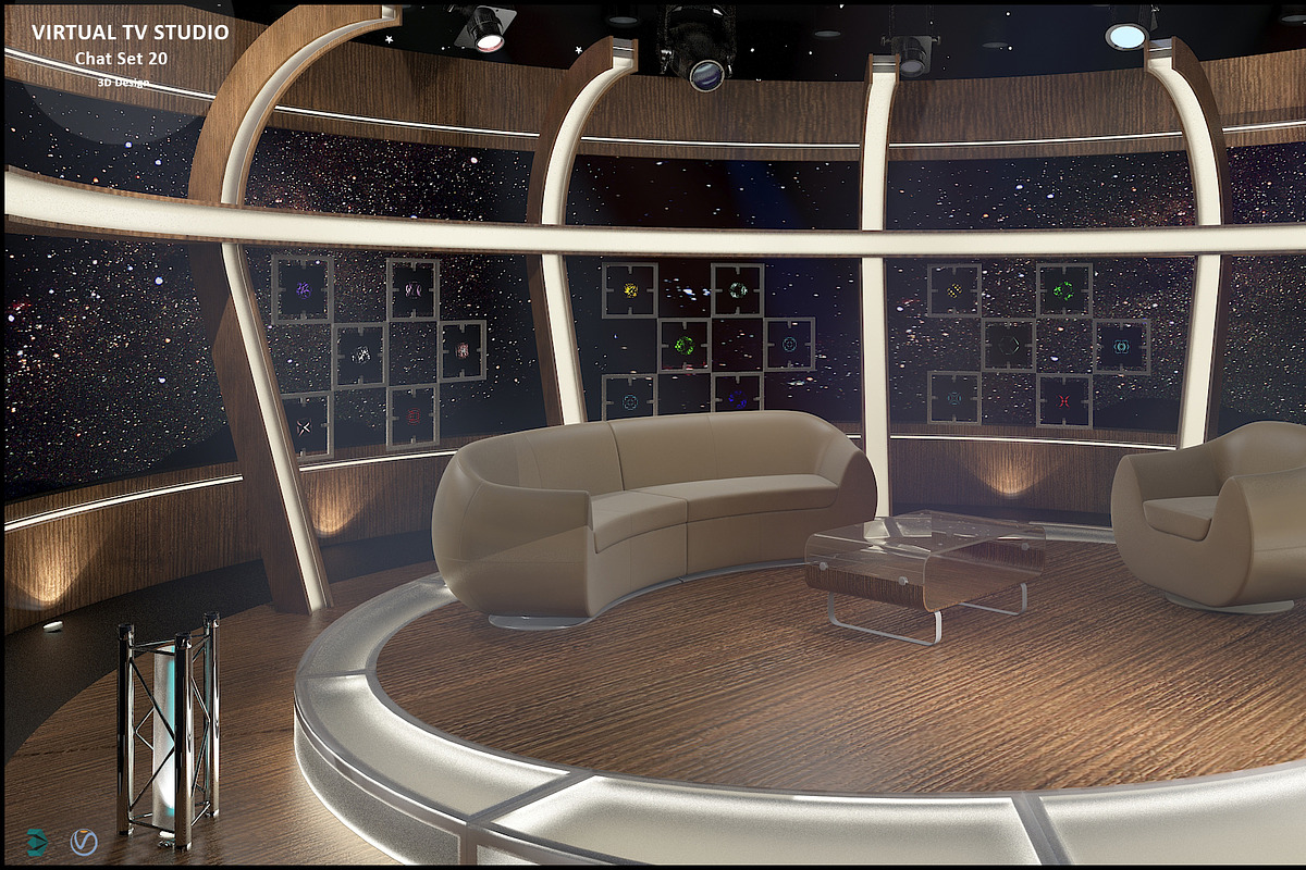 Virtual TV Studio Chat Set 20, an Architecture 3D Model by akerStudio (Photo 10 of 26)