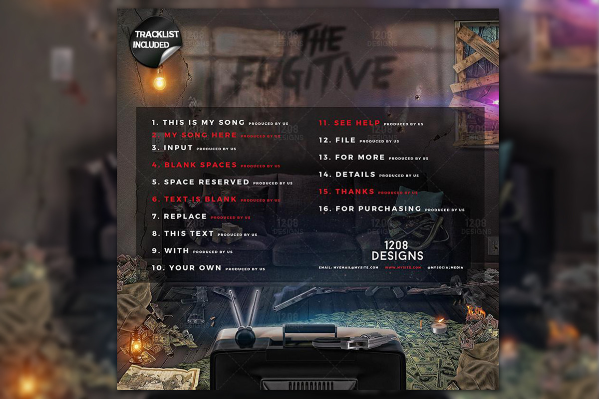 The Fugitive - Mixtape/Album  Cover, a Household Mockup by 1208designs (Photo 4 of 4)